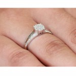 Gold White 1/4ct TDW Diamond Promise Ring - Handcrafted By Name My Rings™