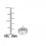 White Gold 1 cttw Princess Cut Diamond Engagement Wedding Ring Set - Handcrafted By Name My Rings™