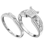 White Gold 1/2ct TDW White Diamond Engagement Bridal Set - Handcrafted By Name My Rings™