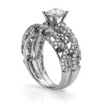 White Gold 2ct TDW Diamond Bridal Ring Set - Handcrafted By Name My Rings™