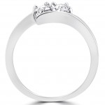 White Gold 3/4 ct TDW Two Stone Diamond Engagement Wedding Ring Set - Handcrafted By Name My Rings™