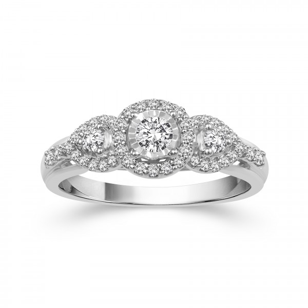 White Gold 3/8ct TDW Diamond Ring - Handcrafted By Name My Rings™