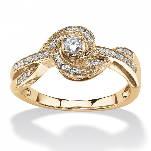 Gold 1/5ct TDW Diamond Knot Twist Ring - Handcrafted By Name My Rings™