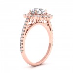 115 Carat Round Cut Halo Diamond Engagement Ring In Rose Gold GIA Certified - Handcrafted By Name My Rings™