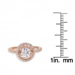 115 Carat Round Cut Halo Diamond Engagement Ring In Rose Gold GIA Certified - Handcrafted By Name My Rings™