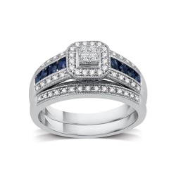 1/3 ct. TDW Diamond Engagement Bridal Set in Platinaire - Handcrafted By Name My Rings™