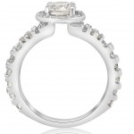 White Gold 1 1/4 ct TDW Halo Split Shank Diamond Engagement Ring - Handcrafted By Name My Rings™