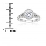 White Gold 1 1/4 ct TDW Halo Split Shank Diamond Engagement Ring - Handcrafted By Name My Rings™