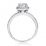 White Gold 1 1/5 ct TDW Diamond Claritiy Enhacned Cushion Halo Engagement Ring - Handcrafted By Name My Rings™