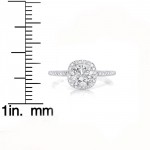 White Gold 1 1/5 ct TDW Diamond Claritiy Enhacned Cushion Halo Engagement Ring - Handcrafted By Name My Rings™