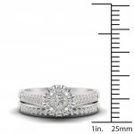 1/4ct TDW Diamond Bridal Set in Sterling Silver - Handcrafted By Name My Rings™