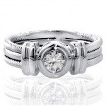 14k/ White Gold 1/4ct TDW Bezel Set Diamond Anniversary Wedding Ring - Handcrafted By Name My Rings™