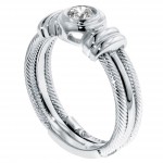 14k/ White Gold 1/4ct TDW Bezel Set Diamond Anniversary Wedding Ring - Handcrafted By Name My Rings™