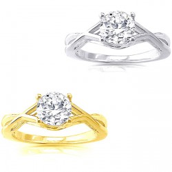Gold 1.25ct TDW Diamond Solitaire Engagement Ring - Handcrafted By Name My Rings™