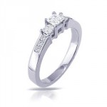 Gold 1/2ct TDW Princess Diamond Engagement Ring - Handcrafted By Name My Rings™