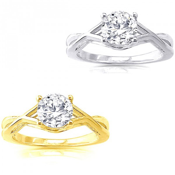 Gold 1ct TDW Diamond Solitaire Engagement Ring - Handcrafted By Name My Rings™