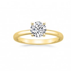 Gold 3/5ct TDW GIA Certified Round-cut Diamond Engagement Ring - Handcrafted By Name My Rings™