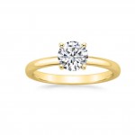 Gold 4/5ct TDW GIA Certified Round-cut Diamond Solitaire Engagement Ring - Handcrafted By Name My Rings™