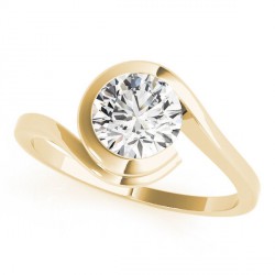 Gold Modern Diamond Solitaire Ring 0.90ct - Handcrafted By Name My Rings™