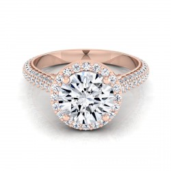 Rose Gold 1 3/5ct TDW White Diamond Engagement Ring - Handcrafted By Name My Rings™