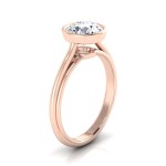 Rose Gold 1/2ct TDW Round Diamond Bezel Solitaire Engagement Ring - Handcrafted By Name My Rings™