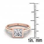 Rose Gold 1/2ct TDW Round Diamond Bezel Solitaire Engagement Ring - Handcrafted By Name My Rings™
