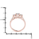 Rose Gold 1/4ct TDW White Diamond Three-Stone Engagement Ring - Handcrafted By Name My Rings™