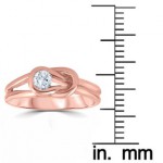 Rose Gold 1/5 ct TDW Solitaire Round Diamond Knot EngagementAnniversary Ring - Handcrafted By Name My Rings™