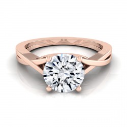 Rose Gold 1ct TDW Diamond IGI-certified Solitaire Engagement Ring With Cathedral Setting - Handcrafted By Name My Rings™