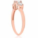 Rose Gold 1ct TDW Diamond Three Stone Engagement Ring - Handcrafted By Name My Rings™