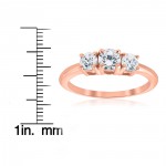 Rose Gold 1ct TDW Diamond Three Stone Engagement Ring - Handcrafted By Name My Rings™