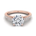 Rose Gold 3/4ct TDW White Diamond Classic 4 Prong Engagement Ring - Handcrafted By Name My Rings™