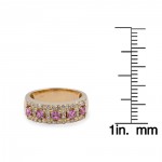 Rose Gold 7/8ct TDW Round- and Princess-cut Diamond and Sapphire Anniversary Band - Handcrafted By Name My Rings™