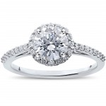 White Gold 1 1/16 ct TDW Halo Eco-Friendly Lab Grown Diamond Engagement Ring - Handcrafted By Name My Rings™