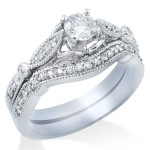 White Gold 1 1/5ct TDW Vintage Diamond Bridal Set - Handcrafted By Name My Rings™