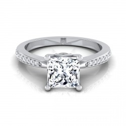 White Gold 1 1/8ct Princess Diamond Solitaire Engagement Ring - Handcrafted By Name My Rings™