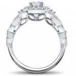 White Gold 1 3/8ct TDW Diamond Clarity Enhanced Halo Vintage Engagement Ring - Handcrafted By Name My Rings™