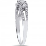 White Gold 1 ct TDW Lab-Grown Diamond Halo Engagement Ring - Handcrafted By Name My Rings™