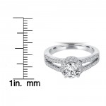 White Gold 1 ct TDW Lab-Grown Diamond Halo Engagement Ring - Handcrafted By Name My Rings™