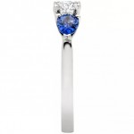 White Gold 1 ct TDW Stone Pear Shape Blue Sapphire & Diamond Engagement Wedding Ring - Handcrafted By Name My Rings™