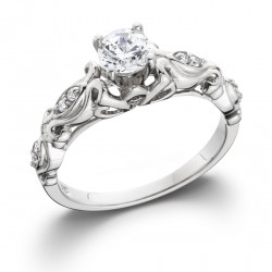 White Gold 1/2 ct TDW Vintage Diamond Engagement Ring - Handcrafted By Name My Rings™