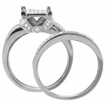 White Gold 1/2ct Diamond Engagement, Anniversary Ring Set - Handcrafted By Name My Rings™