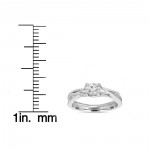 White Gold 1/2ct Intertwined Solitaire Diamond Engagement Ring Matching Wedding Band Set - Handcrafted By Name My Rings™