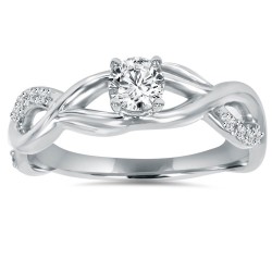 White Gold 1/2ct TDW Diamond Infinity Intertwined Engagement Ring - Handcrafted By Name My Rings™