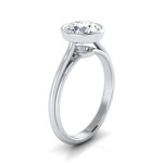 White Gold 1/2ct TDW Round Diamond Bezel Solitaire Engagement Ring - Handcrafted By Name My Rings™