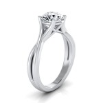 White Gold 1/2ct TDW White Diamond Trellis Basket Solitaire Engagement Ring - Handcrafted By Name My Rings™