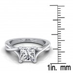 White Gold 1/2ct TDW White Diamond Trellis Basket Solitaire Engagement Ring - Handcrafted By Name My Rings™
