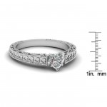 White Gold 1/2ct.CTtw Heart-shaped Diamond Solitare Filigree Engagement Ring by - Handcrafted By Name My Rings™