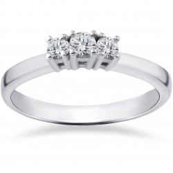 White Gold 1/4ct TDW White Gold Three Stone Engagement Anniversary Ring - Handcrafted By Name My Rings™