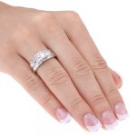 White Gold 1ct TDW Certified Diamond Bridal Ring Set - Handcrafted By Name My Rings™